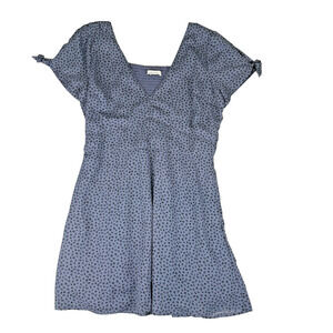 Abercrombie & Fitch Animal Print Tie Sleeve Flowy Mini Dress Pockets Large